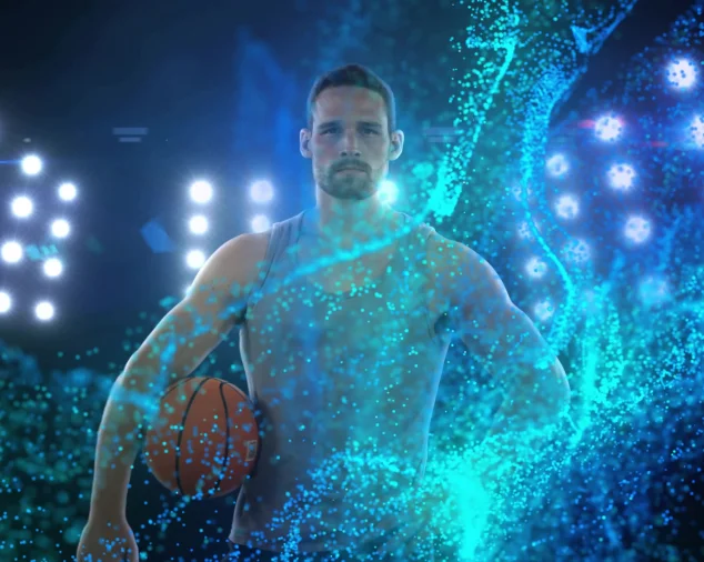 Basketball player front view