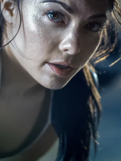 Female athlete looking at camera