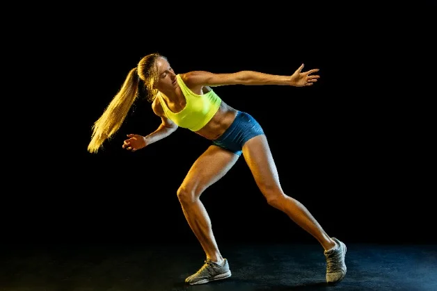 Female athlete moving