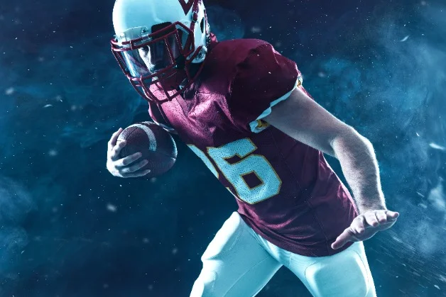 Football player with ball